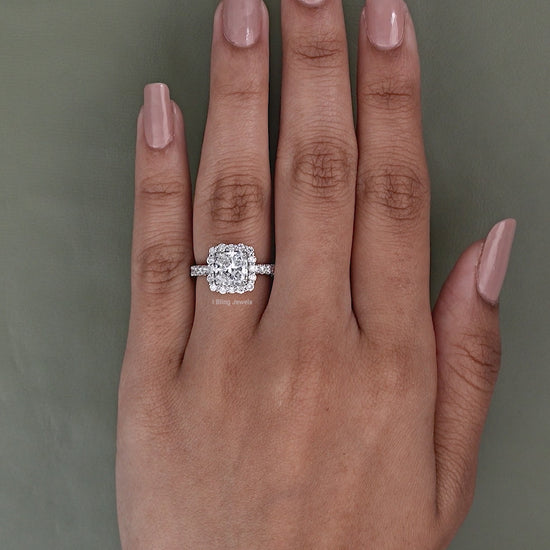 Princess Lab Grown Diamond Halo Accent Ring