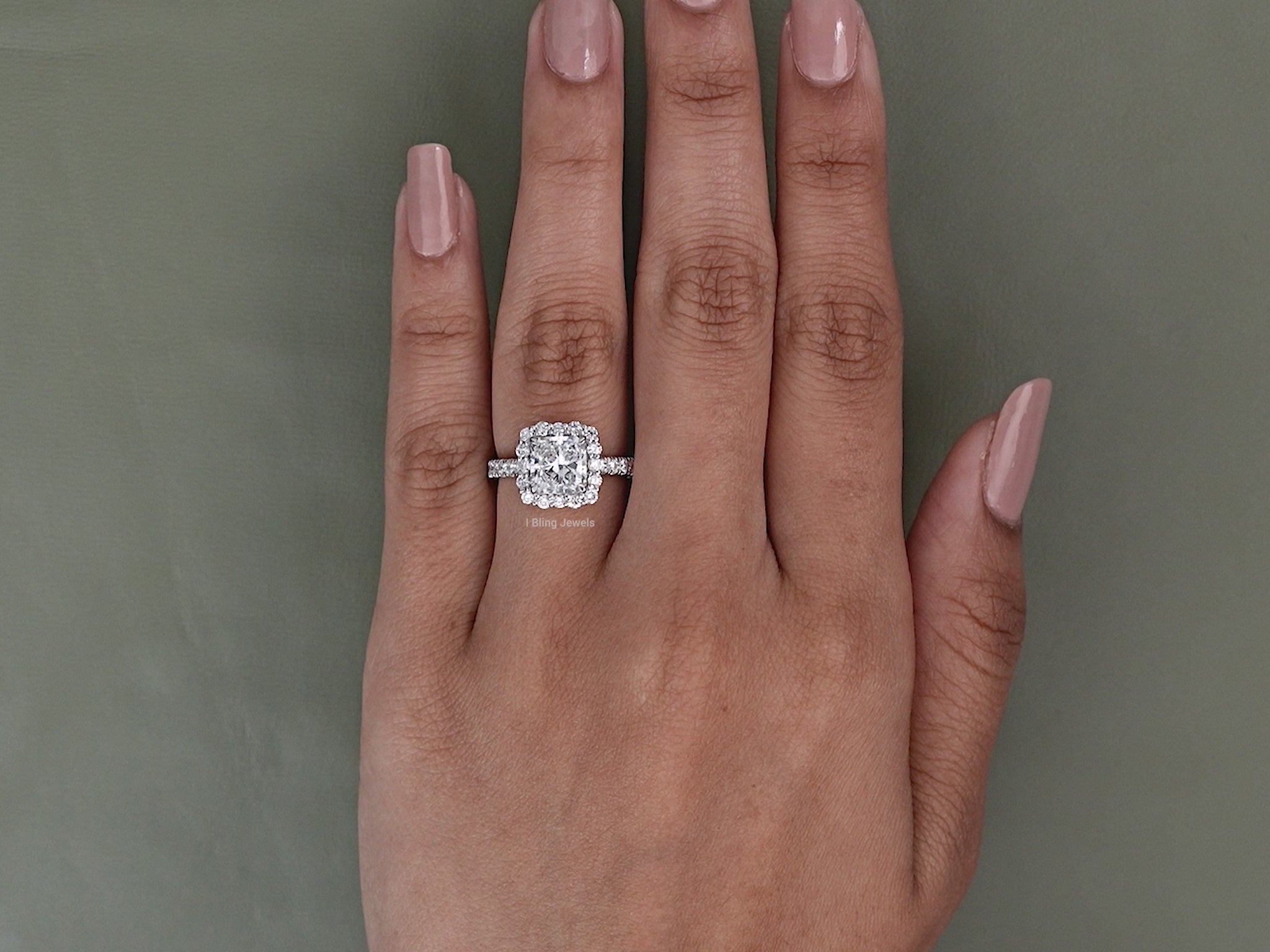 Princess Lab Grown Diamond Halo Accent Ring